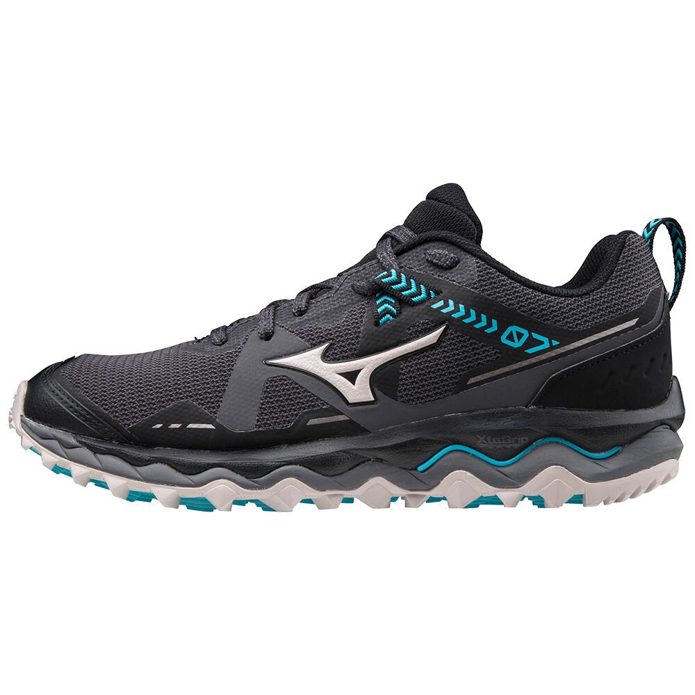 Mizuno Wave Mujin 7 Női Terepfutó Cipő Fekete/Szürke/Kék SFU475298